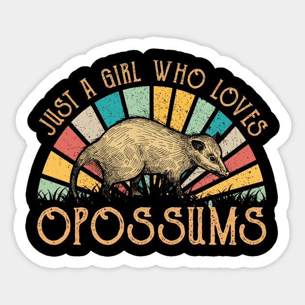 Urban Wildlife Whispers Just A Girl Who Loves Opossum for Admirers Sticker by Kleurplaten kind